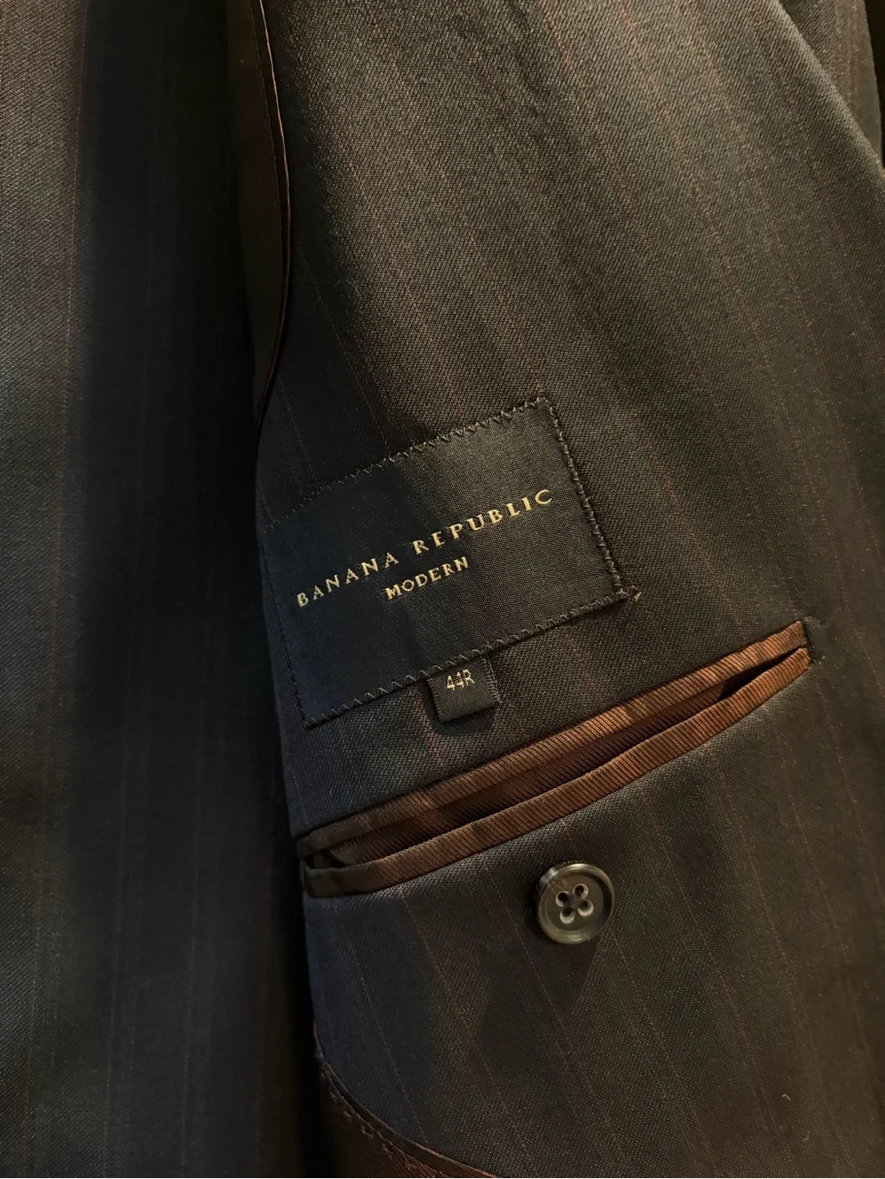 Banana Republic Dark Navy Pinstripe Suit Jacket